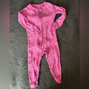 24 month Carters Pink Heart Kids girls footless One Piece